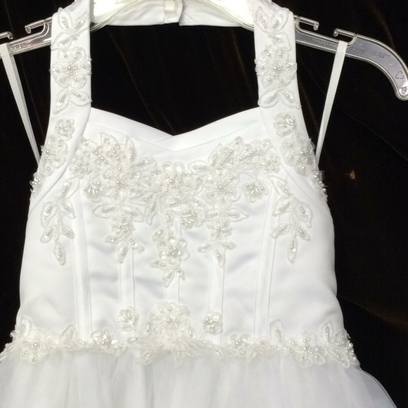 Davids Bridal Junior Bride Dress Girls Size 5 - Picture 2 of 8